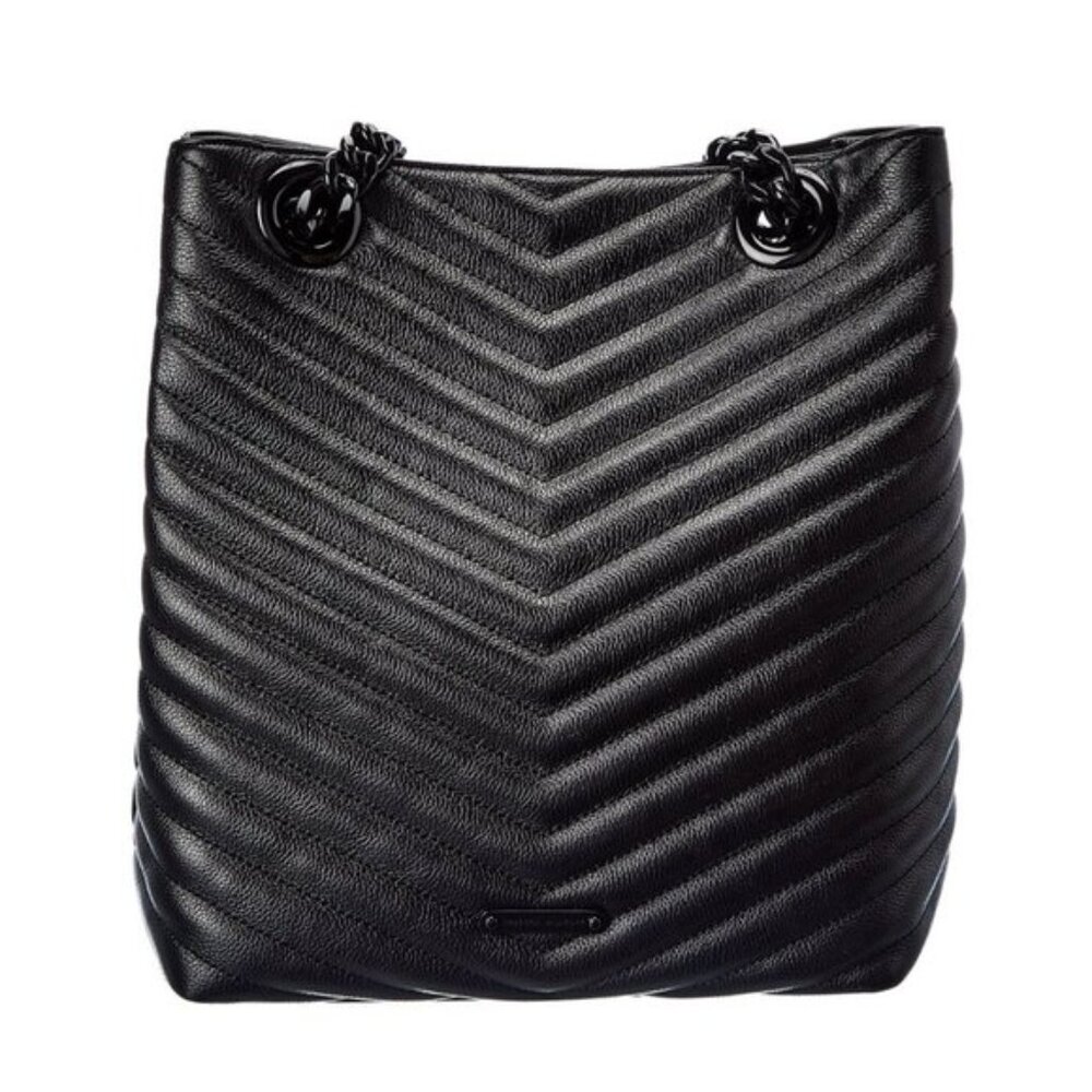 REBECCA MINKOFF Edie Bucket Bag Large. Quilted leather shoulder bag convertable - Picture 5 of 5
